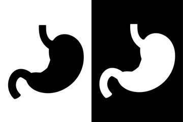 Fototapeta premium black and white Digestive system, stomach icon symbol Silhouette vector style