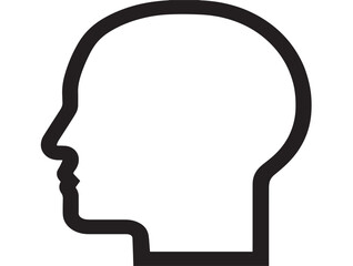 Head side thinking symbol vector in sleek clean line artistry