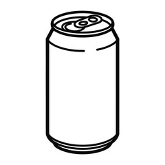 A simple line art illustration of a beverage can, isolated on a white background
