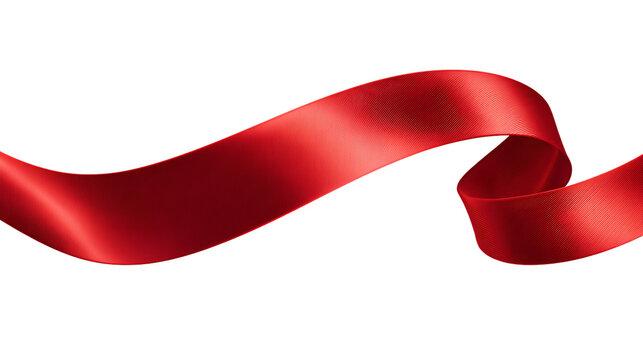 Red ribbon isolated on transparent background