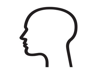 Elegant thought head icon in bold minimal stylish vector design