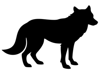 Wolf silhouette minimal black isolated vector clean simple modern wild animal design

