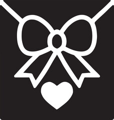 Obraz premium Valentine’s card envelope with bow silhouette, ideal for romantic letters and gift designs.