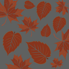 Fall foliage background autumn leaves seamless pattern orange leaf wallpaper vector design nature leaves art