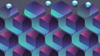 Futuristic Seamless Hexagon Gradient Abstract Wallpaper
