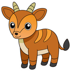 Cute cartoon duiker antelope illustration on a white background