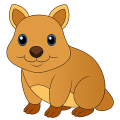 Cartoon quokka isolated on a white background illustration