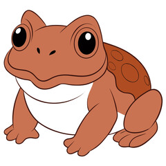 Cartoon frog illustration isolated on white background vector stock