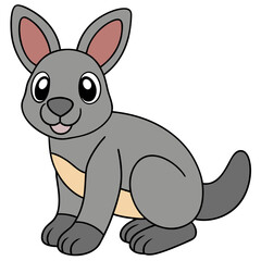Cartoon kangaroo character illustration with thick outlines and detail