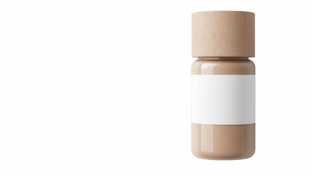 Tan bottle with beige lid right copy space