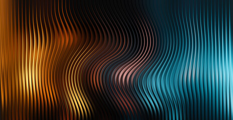 Abstract wavy lines with orange and blue gradient background