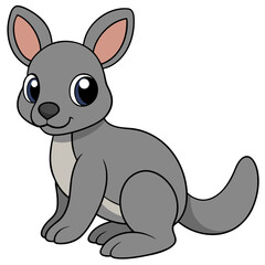 Cartoon Kangaroo Character Illustration on a White Background
