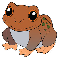 Cartoon illustration of a cute frog with big eyes