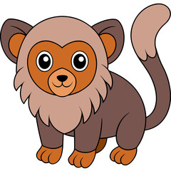 Cartoon monkey illustration with friendly expression, cute animal