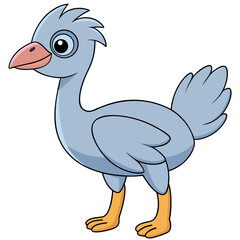 Cartoon bird character standing with curious expression style