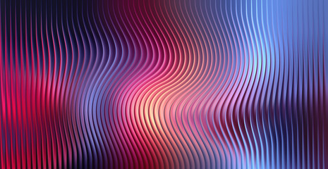 Abstract wavy lines with vibrant pink and blue neon light