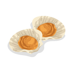 Illustration of Two Fresh Scallops