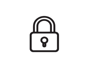 Elegant outlined lock symbol vector design with clean minimalist artistry