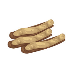 Illustration of Three fresh razor clams