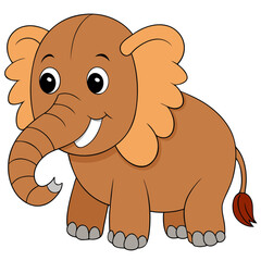 Cartoon elephant illustration with friendly expression and bright colors
