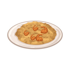 Illustration of Shrimp Fried Rice on a Plate