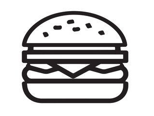 Stylish minimalist burger menu symbol in sleek outlined vector