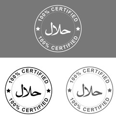  HALAL CERTIFIED FOOD LOGO ICON
