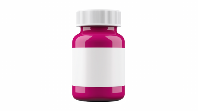 Magenta bottle minimalist layout with white cap