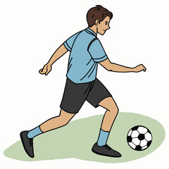 Obraz premium Young Athlete Playing Soccer Practicing Skills on the Field Training for Match Performance and Team Coordination Illustration