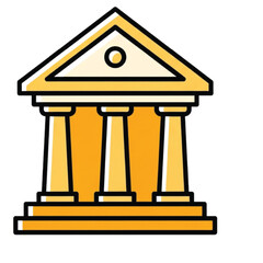 Stylized Icon of a Classical Building with Columns and Pediment architecture government