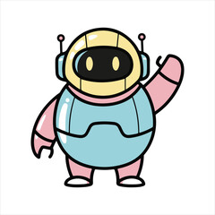Obraz premium Cartoon Robot Illustration with Friendly Design for Children's Content
