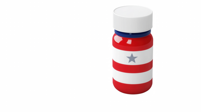 Patriotic red bottle with star label