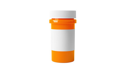 Orange medicine bottle with label with_label on white