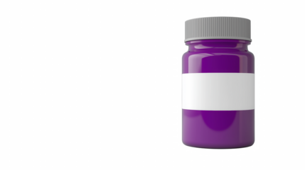 Purple bottle with label right copy space