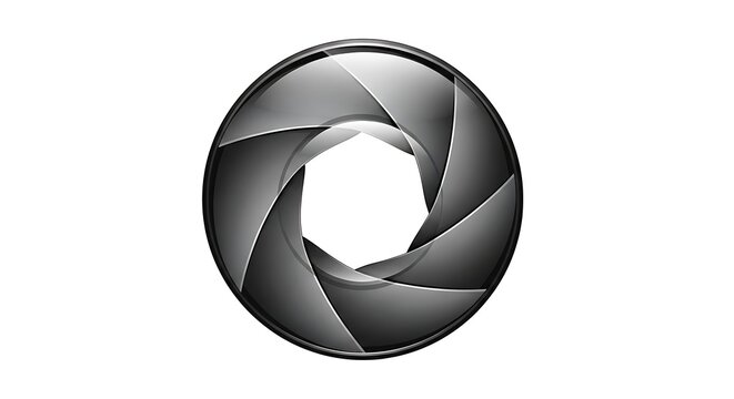Abstract aperture lens graphic design element.