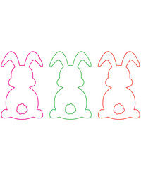 Happy easter greeting with cute bunny bottoms and fluffy tails