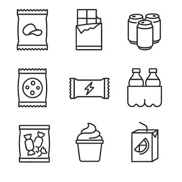 Soda drink snack bag icon icons candy chip wrapper vector energy box