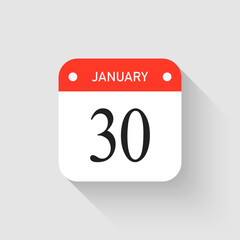 Vector icon page day calendar - 30 January month