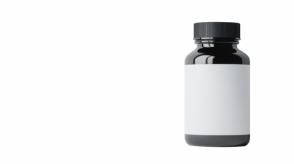White small supplement bottle centered layout with pink label