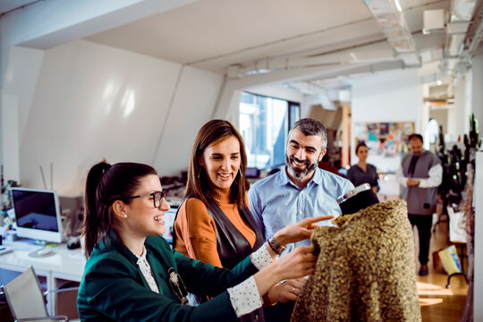 Fashion team collaboration in office