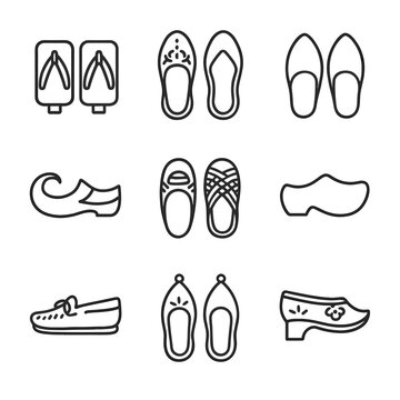 Geta icons icon indian slippers vector turkish juttis shoes cultural lotus greek