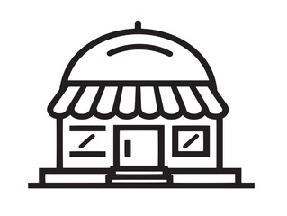 Simple Restaurant Establishment Vector Symbol in Clean Line Art Style