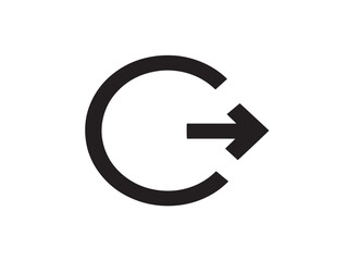 Circular Rotate Right Arrow Icon for Image and Media Editing Interfaces