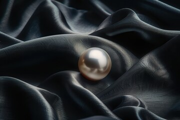 Pearl on Black Fabric