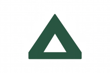 Green triangle outline forming a bold geometric symbol. The minimal design is on a transparent background, perfect for various graphic uses