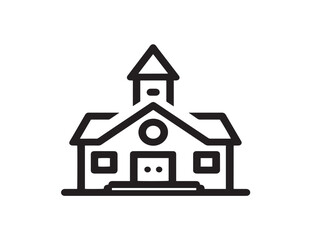 Elegant Educational Institution Icon in a Clean Minimalist Line Art Style
