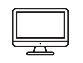 Simple Desktop Monitor Vector Symbol for Technology and IT Projects