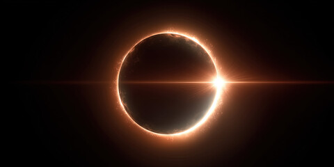 Obraz premium Annular eclipse with bright ring of fire effect