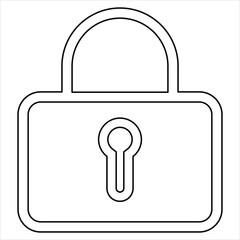 Editable Stroke Locked Padlock Icon: Symbol of Security, Protection, Privacy & Safety | Vector Graphics for Data Protection & Access Control Concepts
