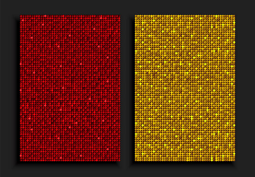 Poster red and gold sequins, glitters, sparkle